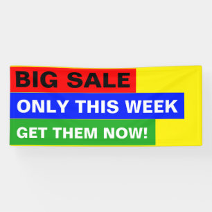 Only Colour Stripes - fire red royal blue green Banner