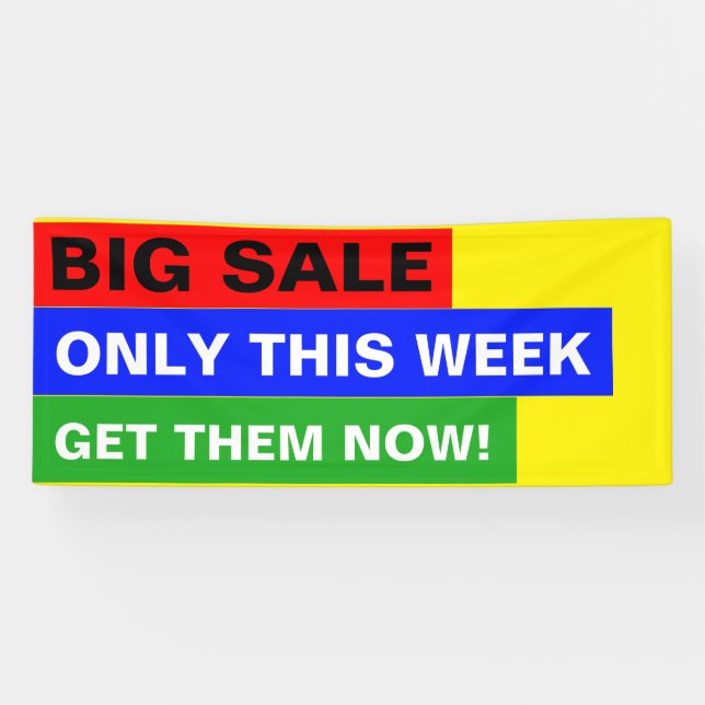 Only Colour Stripes - fire red royal blue green Banner (Horizontal)