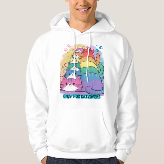 Only for Catlovers Design Pullover Hoodie (Front)