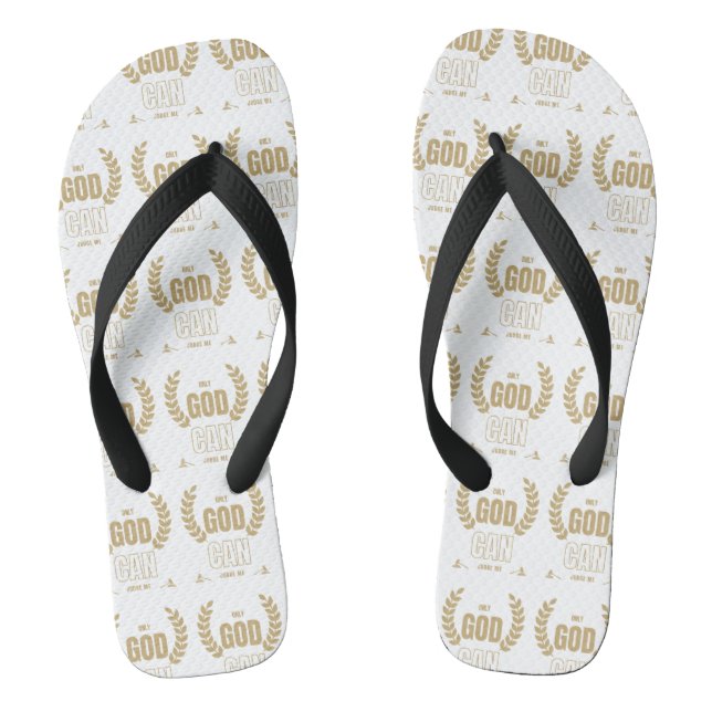 Only God Can Judge Me Bible White Unisex Jandals (Footbed)
