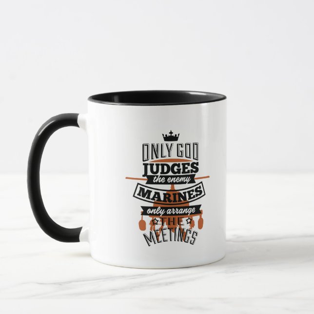 Only God judges the enemy Marines Mug (Left)