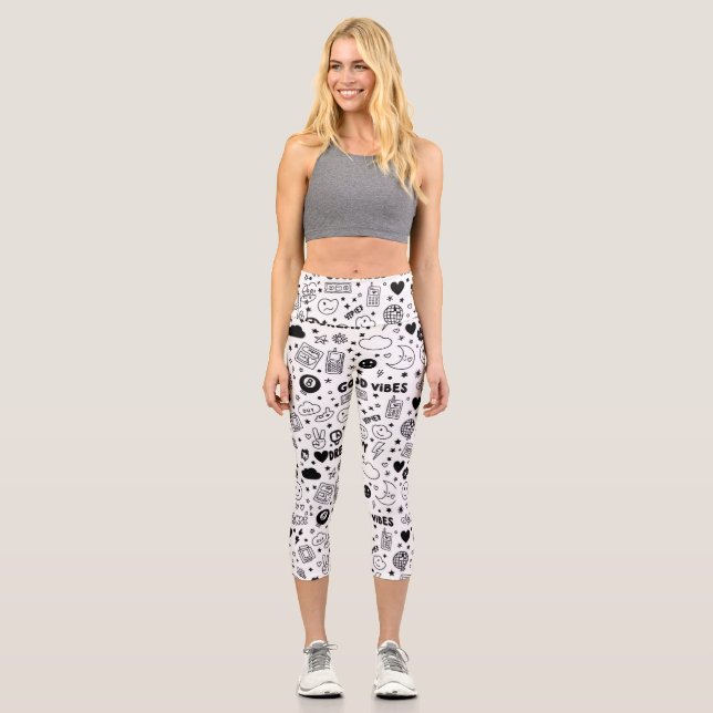 Only good vibes capri leggings (Front)
