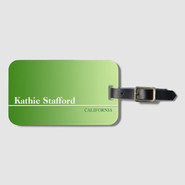 Only Gradients Colour - green + your idea Luggage Tag (Front Horizontal)