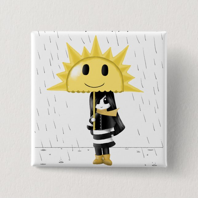 Only happy 15 cm square badge (Front)