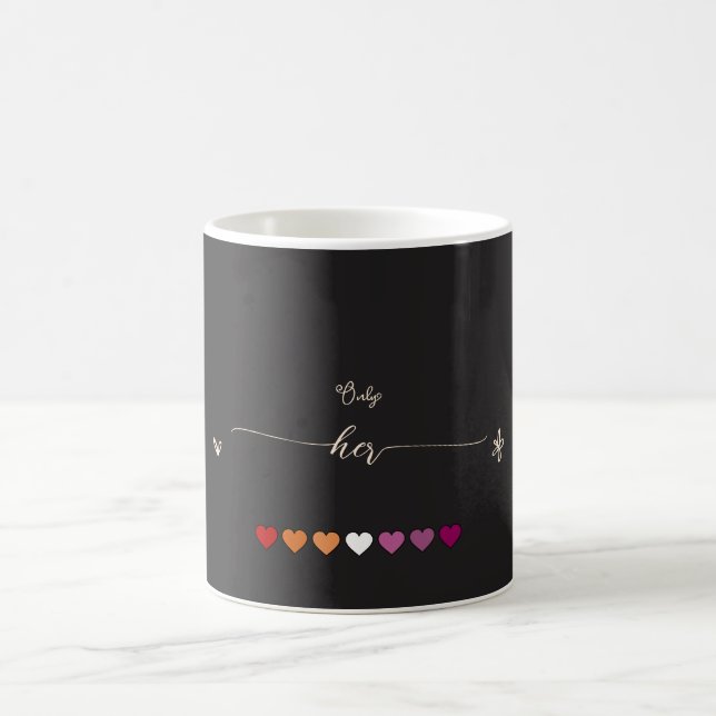 Only Her Lesbian Hearts Couple Coffee Mug (Center)