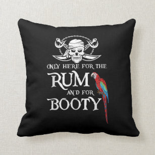 Only Here   Rum And  Booty Pirate & Parrot Pirate Cushion