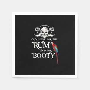 Only Here   Rum And  Booty Pirate & Parrot Pirate Napkin