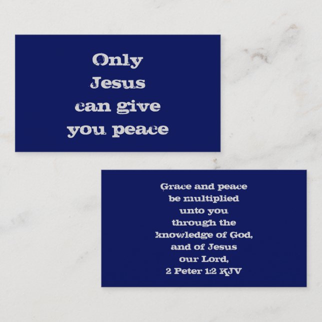 Only Jesus Can Give You Peace Gospel Calling Card (Front/Back)