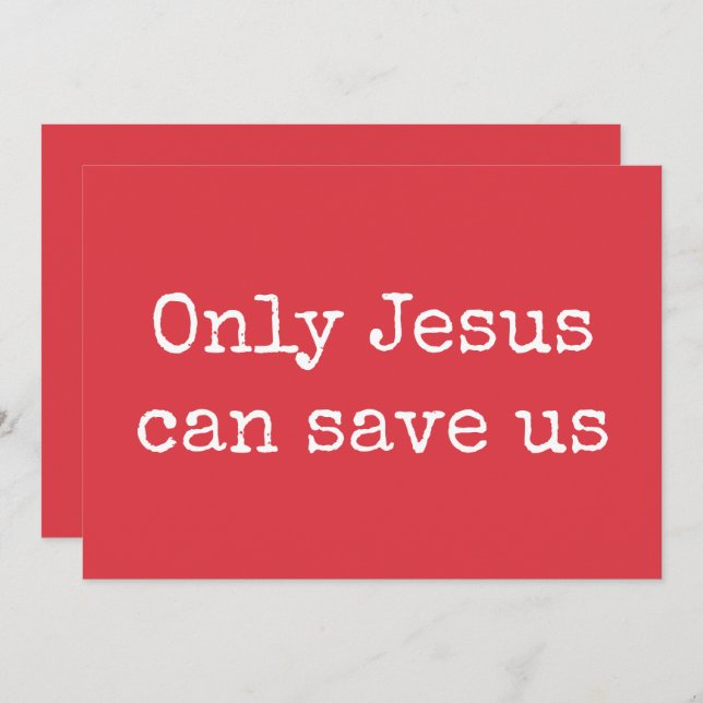 Only Jesus Can Save Us Christian Gospel Message V2 Card (Front/Back)