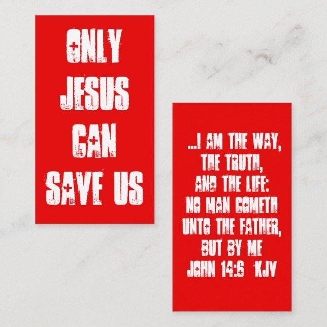 Only Jesus Can Save Us Gospel Outreach Message  Business Card (Front/Back)