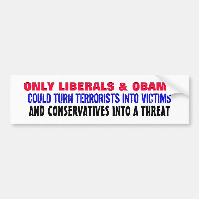 ONLY LIBERALS & OBAMA COULD TURN BUMPER STICKER (Front)