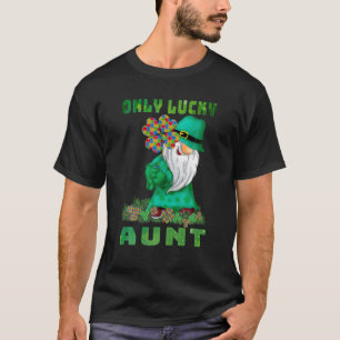 Only Lucky Aunt Gnomes Autism St Patrick's Day T-Shirt