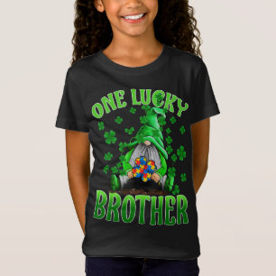 Only Lucky Brother Gnomes Autism St Patrick's Day T-Shirt
