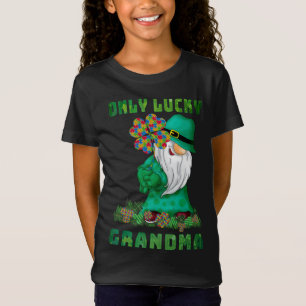 Only Lucky Grandma Gnomes Autism St Patrick's Day T-Shirt