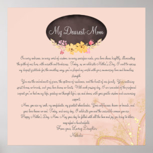 Only Mom's Love Words to Mom Poster