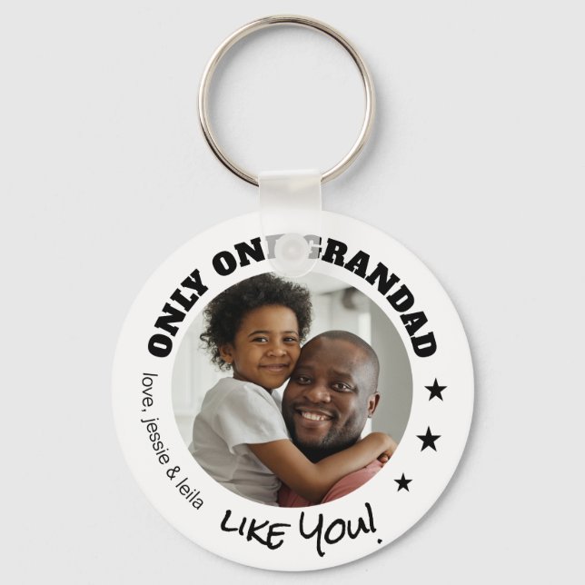 Only One Grandad Like You Photo Fathers Day White Key Ring (Front)