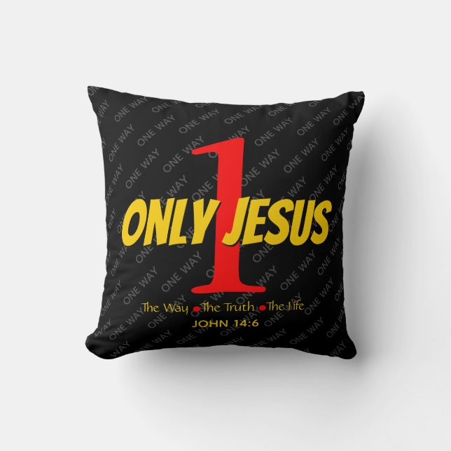 ONLY ONE JESUS Christian Cushion (Front)