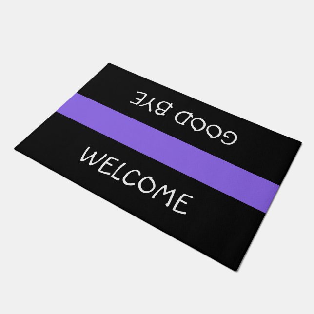 Only Stripes lilac + your background & ideas Doormat (Angled)