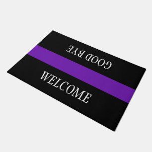Only Stripes purple + your background & ideas Doormat