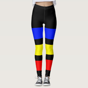 ONLY STRIPES - royal blue, lemon yellow, fire red Leggings