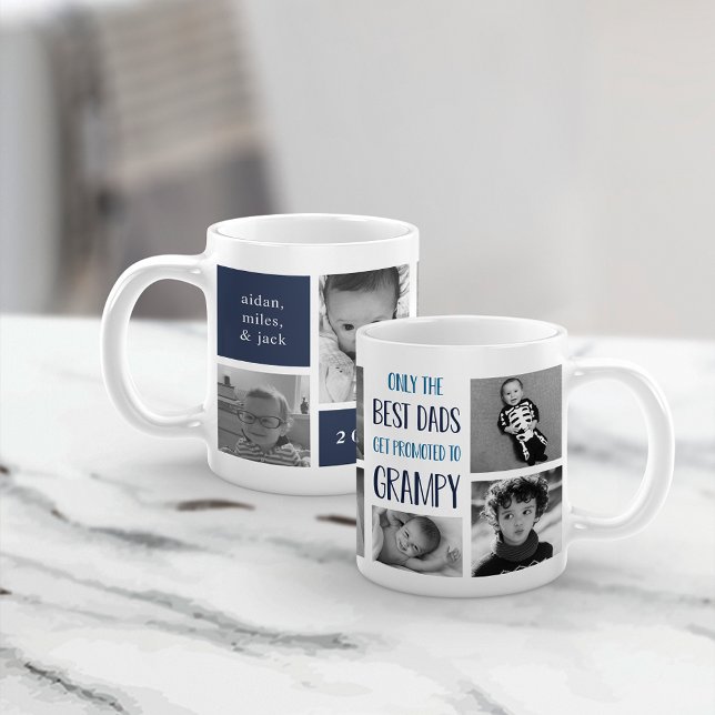 Only the Best Dads Get Promoted to Grampy Photo Coffee Mug (Creator Uploaded)