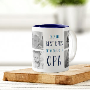 Only the Best Dads Get Promoted to Opa Photo Two-Tone Coffee Mug