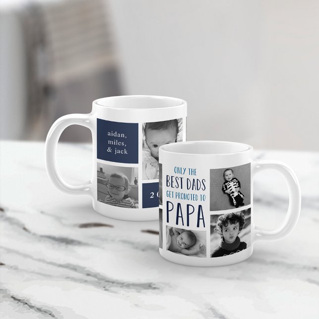 Only the Best Dads Get Promoted to Papa Photo Coffee Mug (Creator Uploaded)