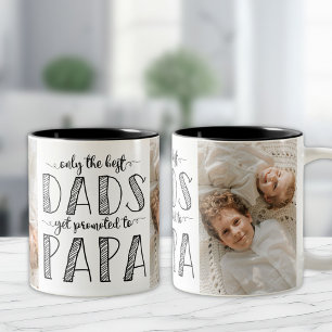 Only The Best Dads Get Promoted to Papa Two-Tone Coffee Mug