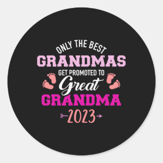 Only The Best Grandmas Get Promoted To Great Grand Classic Round Sticker