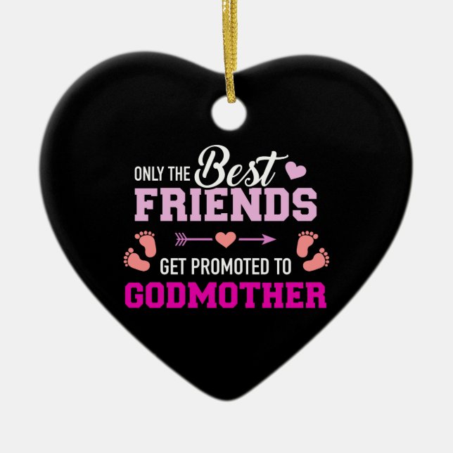 Only the friends get promoted to godmother ceramic tree decoration (Front)