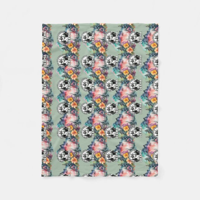 Only You Can Prevent Drama Lama Forest Fleece Blanket (Front)