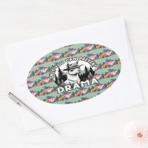 Only You Can Prevent Drama Lama Forest Oval Sticker