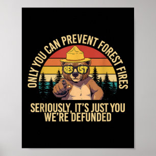 Only You Can Prevent Forest Fires Resist Bear Anti Poster