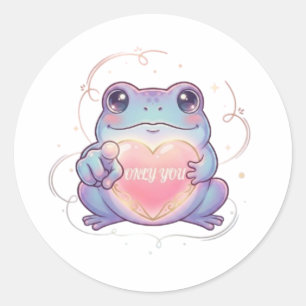 Only You Frog Sticker Cute Frog Glowing Heart Roma