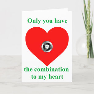 Only you have the combination to my heart holiday card