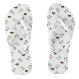 Only you. valentines love pattern with hearts. jandals