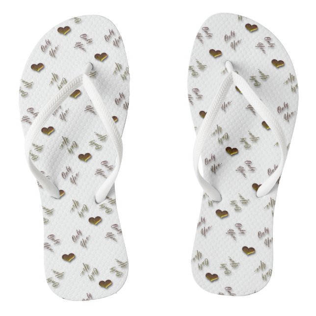 Only you. valentines love pattern with hearts. jandals (Footbed)