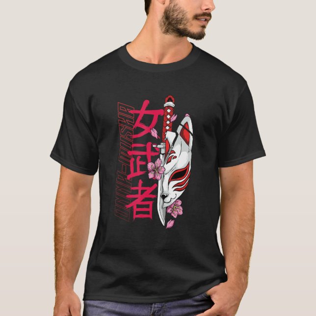Onna musha Female Samurai Japanese Warrior Ronin B T-Shirt (Front)