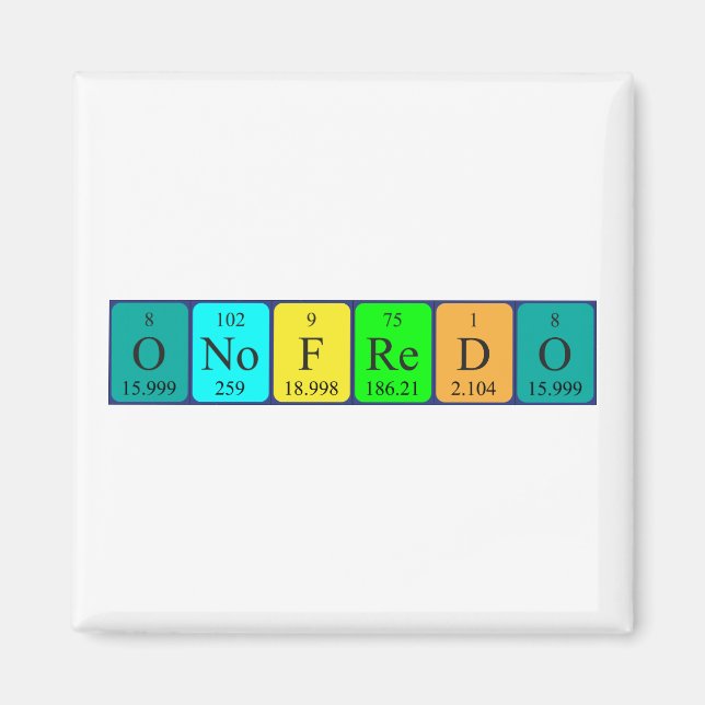 Onofredo periodic table name magnet (Front)