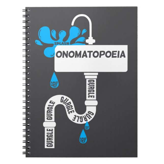 Onomatopoeia creative writing or poetry notebook (Front)