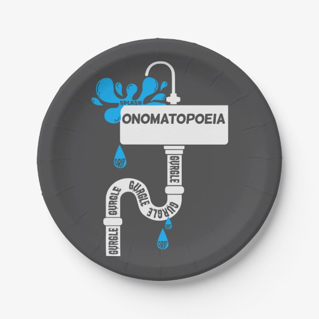 Onomatopoeia creative writing or poetry paper plate (Front)