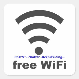 Onomatopoeia word chatter thinking WiFi Square Sticker