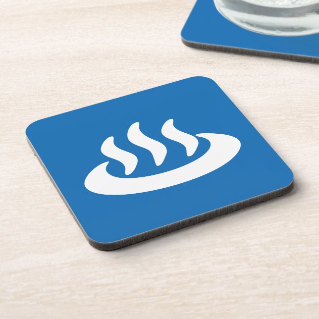 Onsen ♨ Hot Spring 温泉 Japanese Sign Coaster (Left Side)