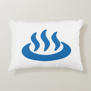 Onsen ♨ Hot Spring 温泉 Japanese Sign Decorative Cushion