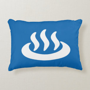 Onsen ♨ Hot Spring 温泉 Japanese Sign Decorative Cushion