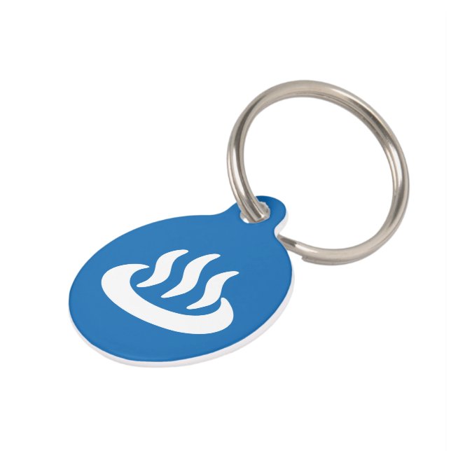 Onsen ♨ Hot Spring 温泉 Japanese Sign Pet Tag (Side)