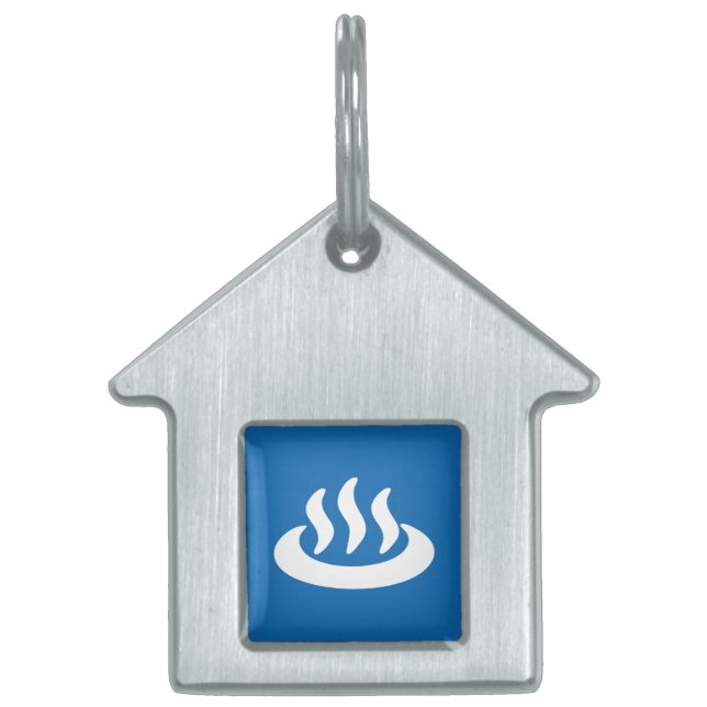 Onsen ♨ Hot Spring 温泉 Japanese Sign Pet Tag (Front)