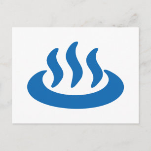 Onsen ♨ Hot Spring 温泉 Japanese Sign Postcard