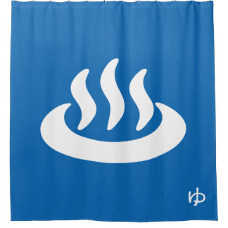 Onsen ♨ Hot Spring 温泉 Japanese Sign Shower Curtain