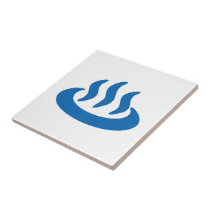 Onsen ♨ Hot Spring 温泉 Japanese Sign Tile